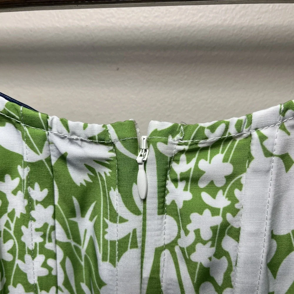 Tuckernuck Women's Nealy Corset Top Green Garden Floral Puff Sleeve Blouse Small